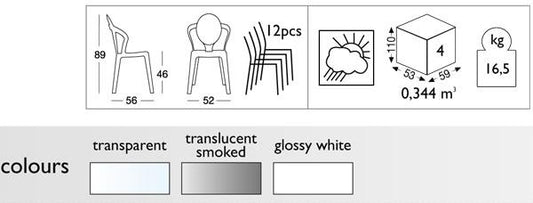 King translucent stacking dining chair