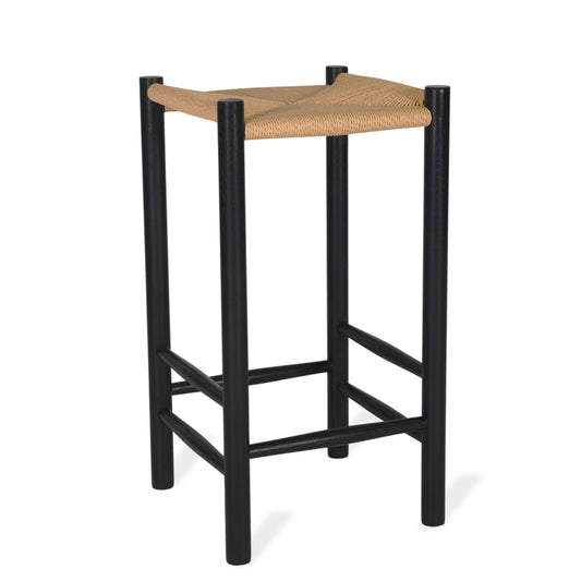 Longworth Bar Stool in Black Frame by Garden Trading- Oak