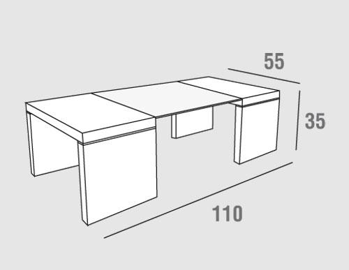 Melissa wooden & glass top coffee table by La Primavera - myitalianliving