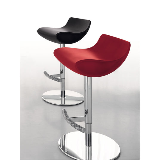 Momo Italian Barstool with Fixed Chromed Legs by Compar
