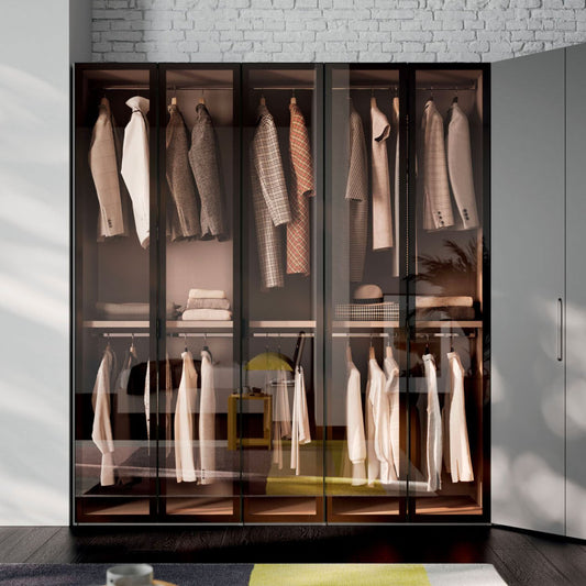Hinged Door Wardrobe with Liscia Door and M10 Handle by Orme Design