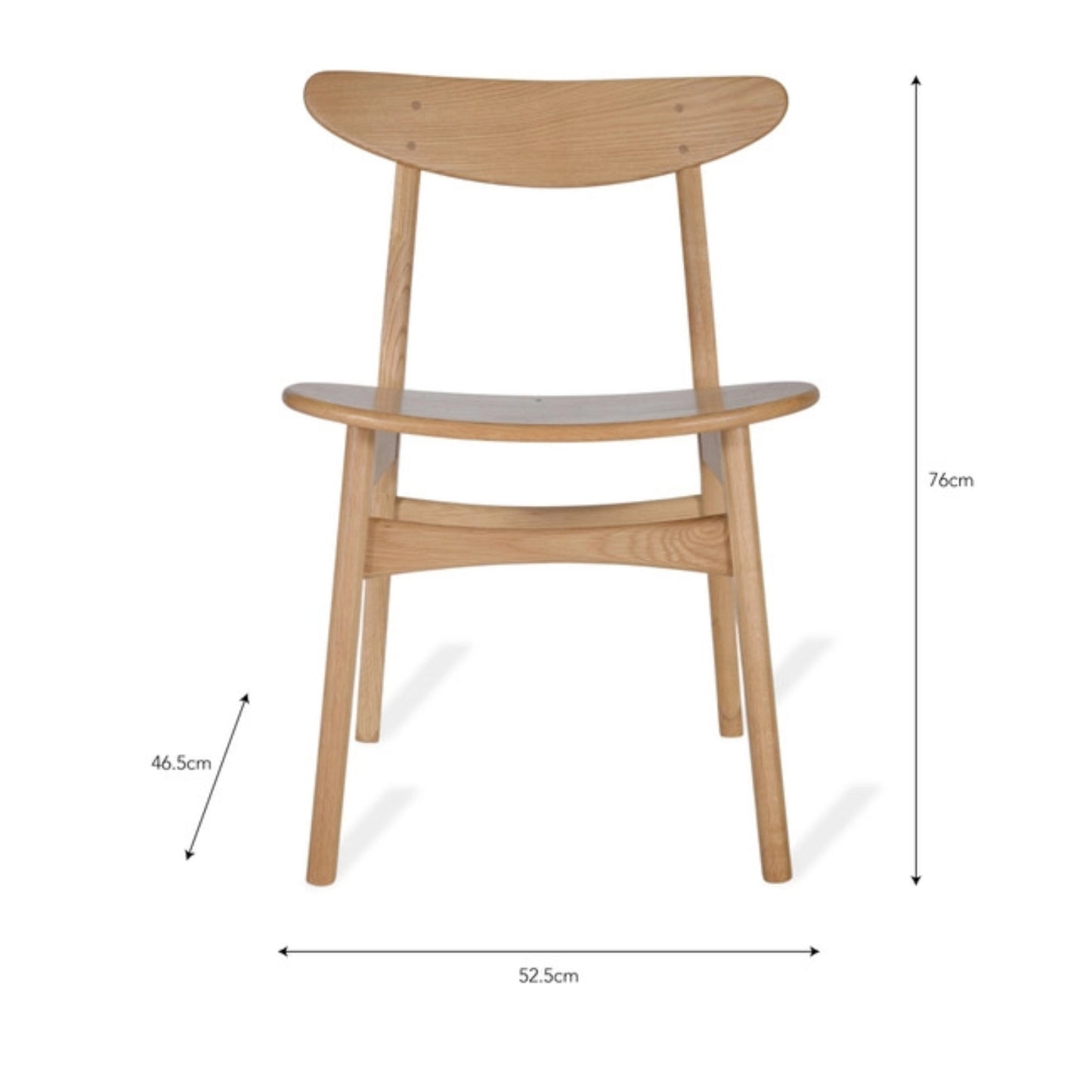 Pair of Longcot Dining Chairs by Garden Trading - Oak