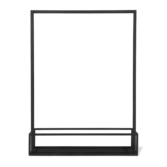 Sapperton Rectangular Mirror with Shelf in Black by Garden Trading - Iron