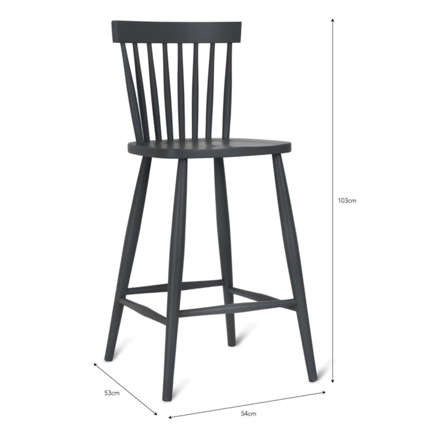 Spindle Bar Stool in Carbon by Garden Trading - Beech