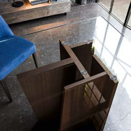 Stripe modern staggered base coffee table by Dall'Agnese