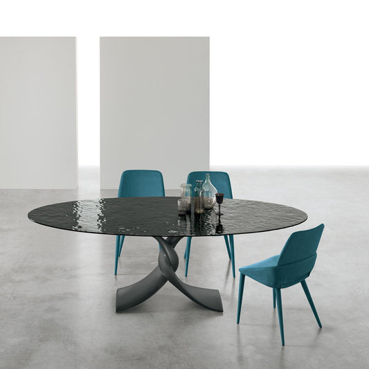 Twist Non-Extendable Glass Table by Target Point