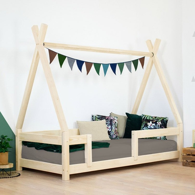 Nakana Children's Teepee Shaped Wooden Bed with Firm Guard