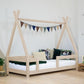 Nakana Children's Teepee Shaped Wooden Bed with Firm Guard