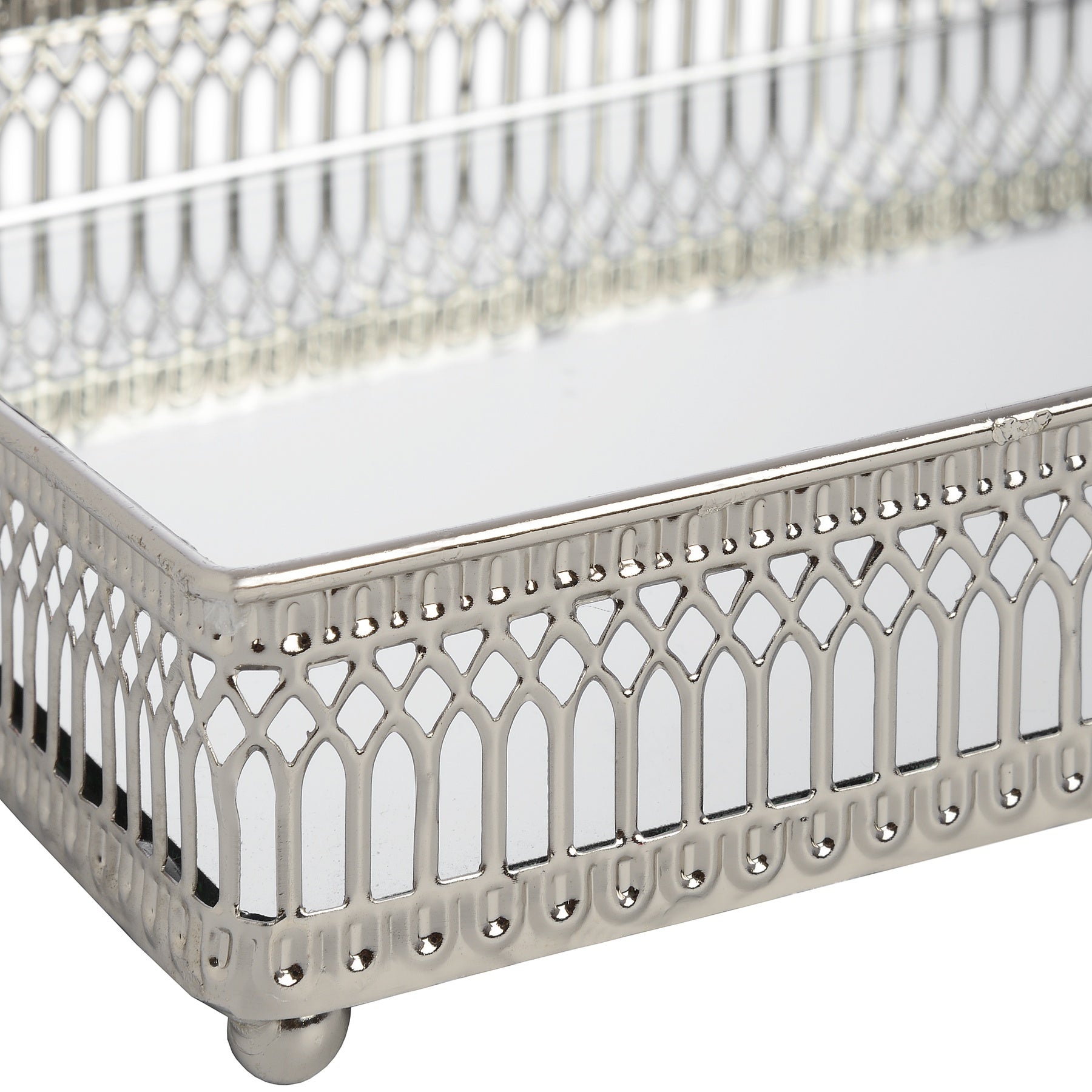 Set of Rectangular Nickel Plated Trays