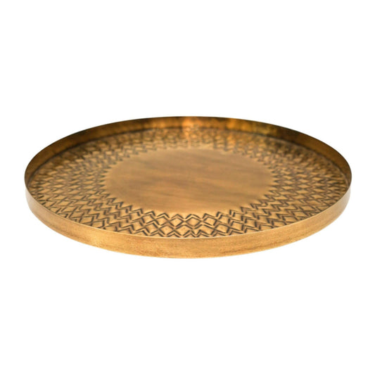 Solis Embossed Golden Tray