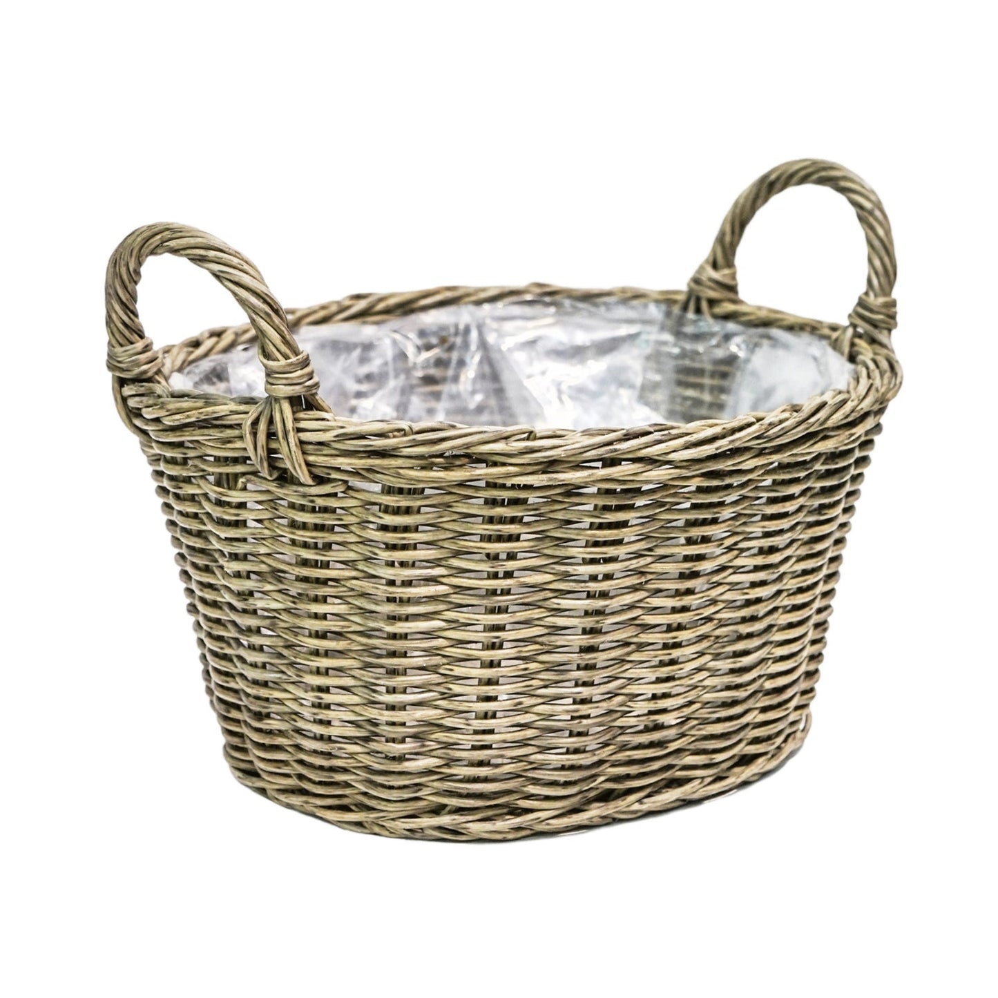 Polyrattan Lined Basket with Rustic Finish