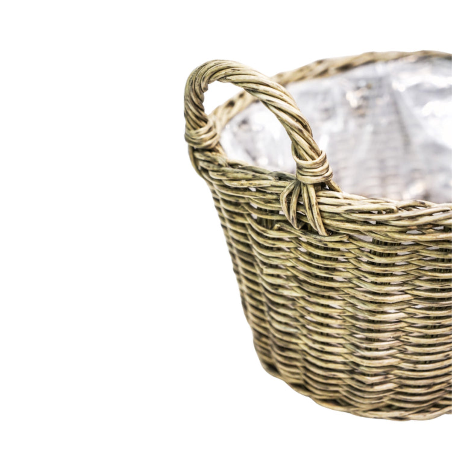 Polyrattan Lined Basket with Rustic Finish