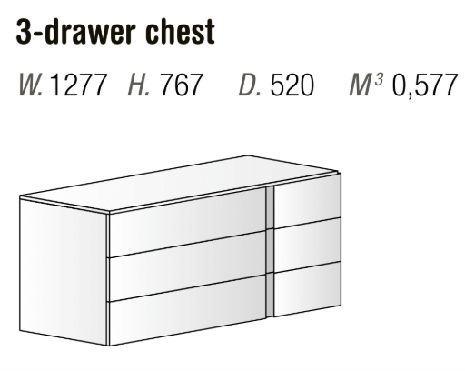 Orme Aries 3-Drawer Chest – Modern Italian Design