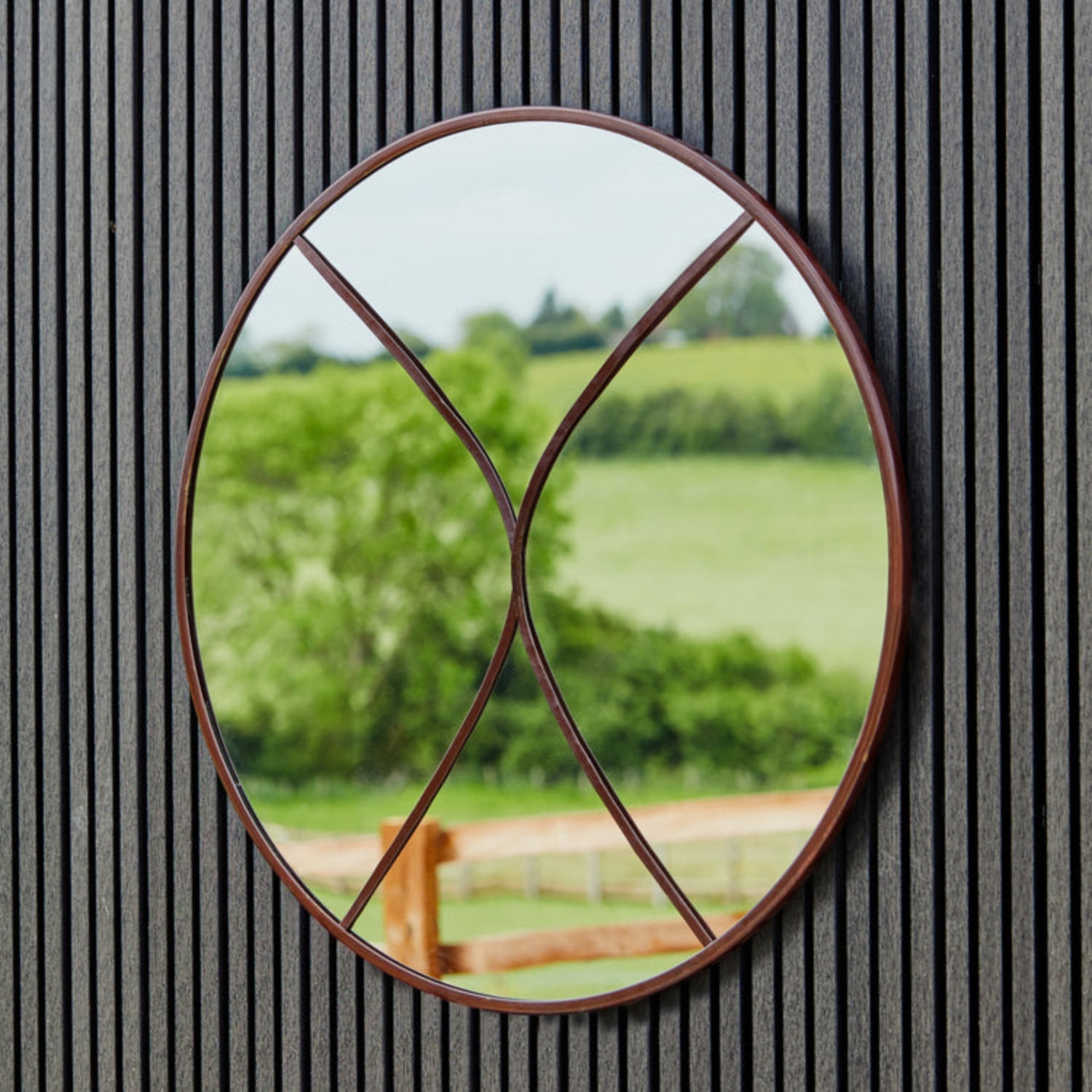 Circular Outdoor Natural Rust Mirror