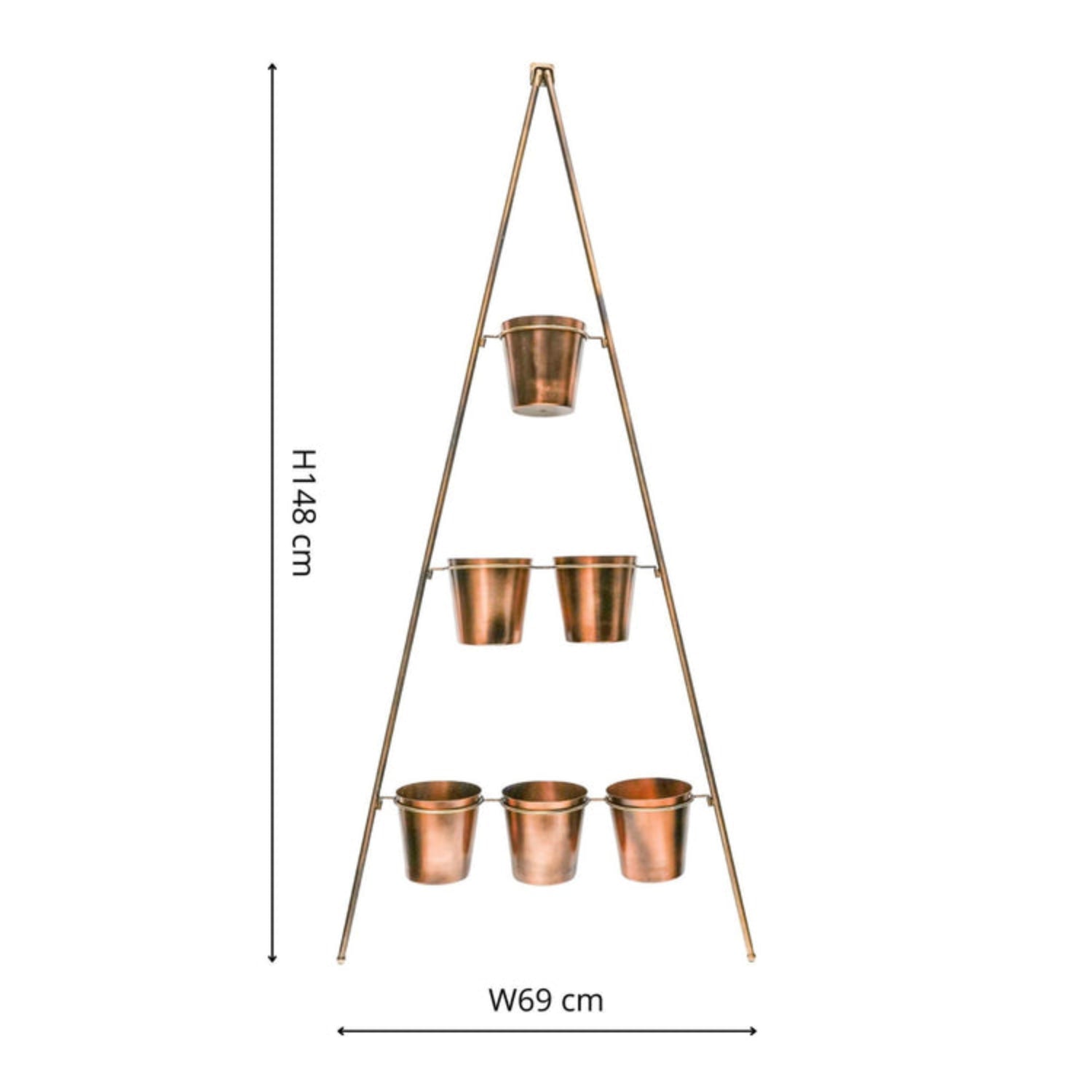 Outdoor Vertical Metal Wall Plant Stand with Planters