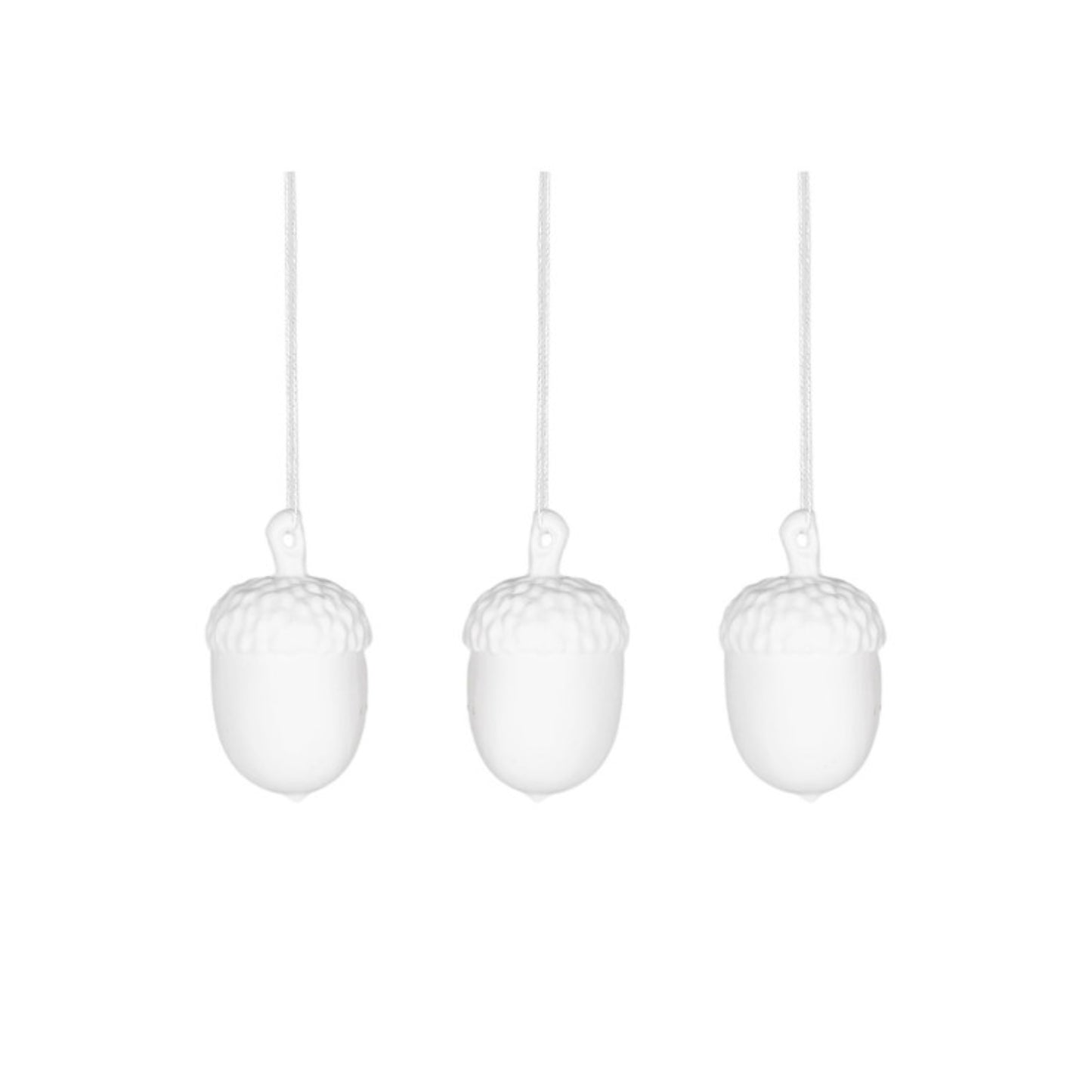 Set of 3 Airdrie White Decorative Acorns