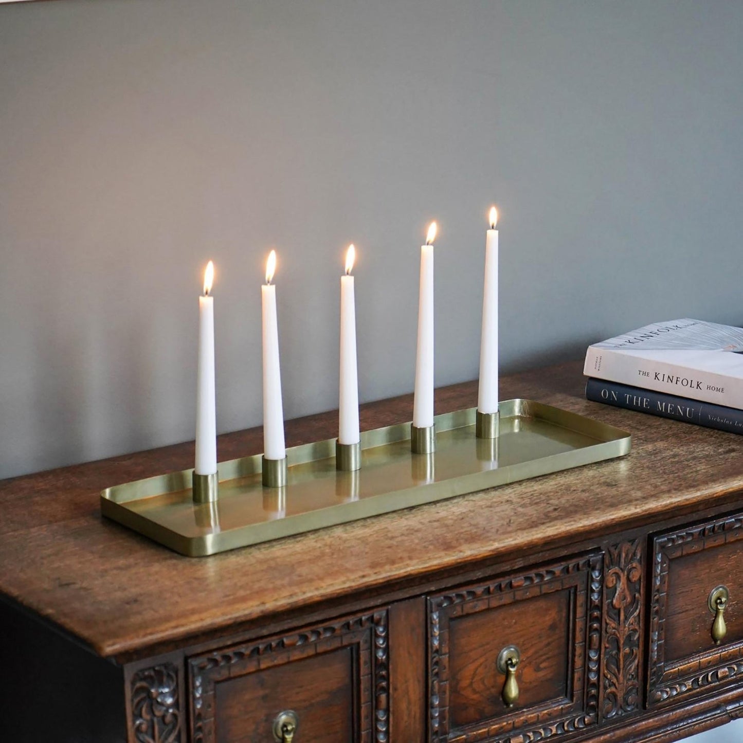 Rectangular Centrepiece with Magnetic Candle Holders
