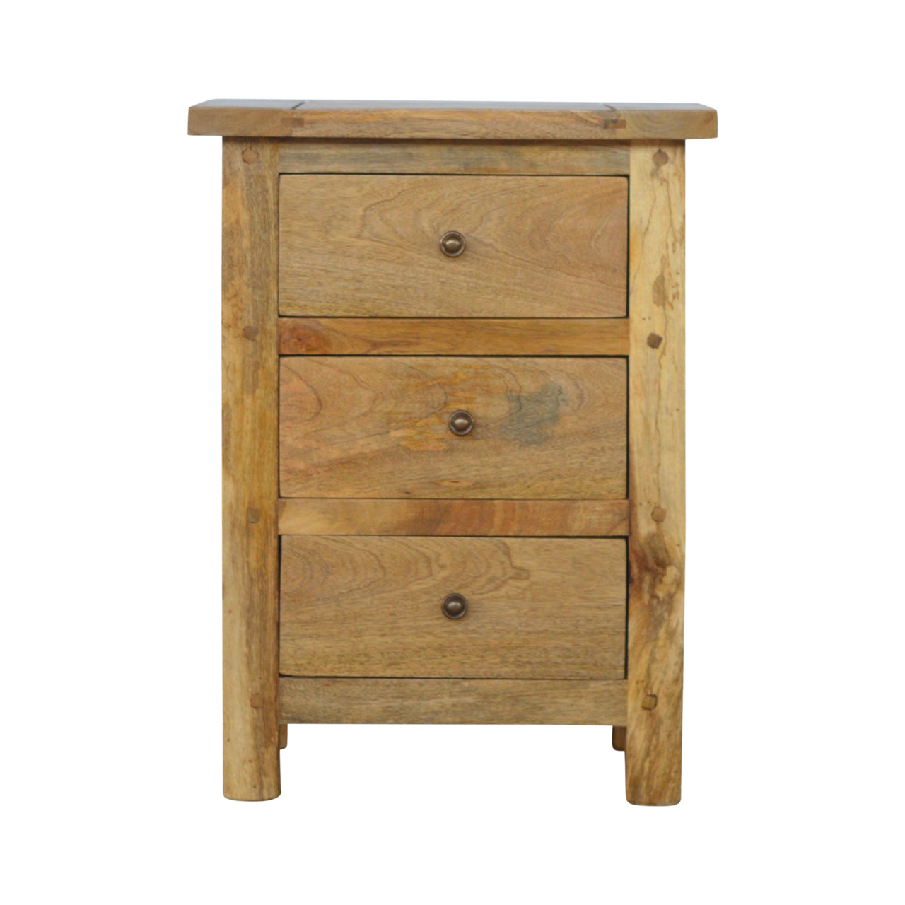 Country Style Bedside Cabinet with 3 Drawers by Artisan Furniture