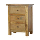 Country Style Bedside Cabinet with 3 Drawers by Artisan Furniture