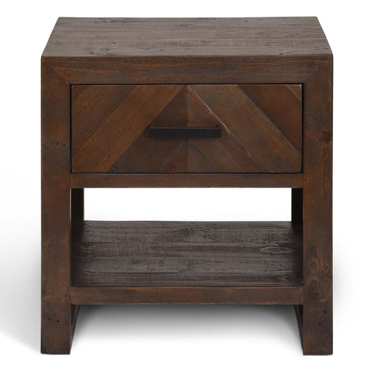 Fawley Chevron Bedside Table with Drawer