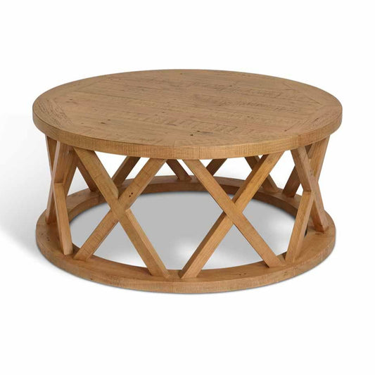 Oxhill Criss-Cross Design Round Coffee Table