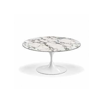 Tavolino da caffè Tulip in marmo rotondo e ovale H39cm – Prodotto in Italia, ispirato a Saarinen
