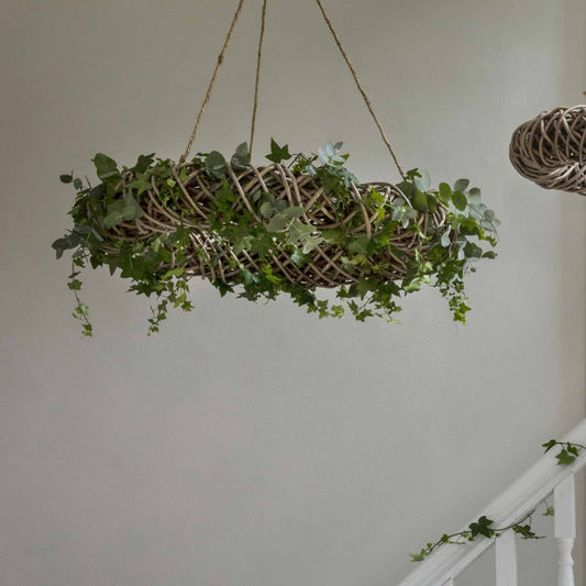 Elegant Hanging Rattan Wreath - 70cm