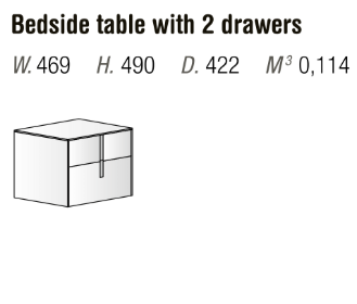 Comodino Orme Ilo – 2 cassetti