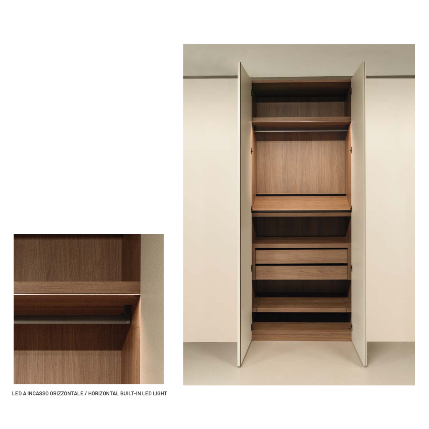Emotion Up Wardrobe with Green Hinged Doors