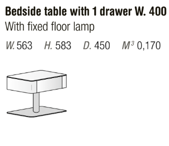 Comodino Lovi – 1 cassetto con lampada da terra | Orme