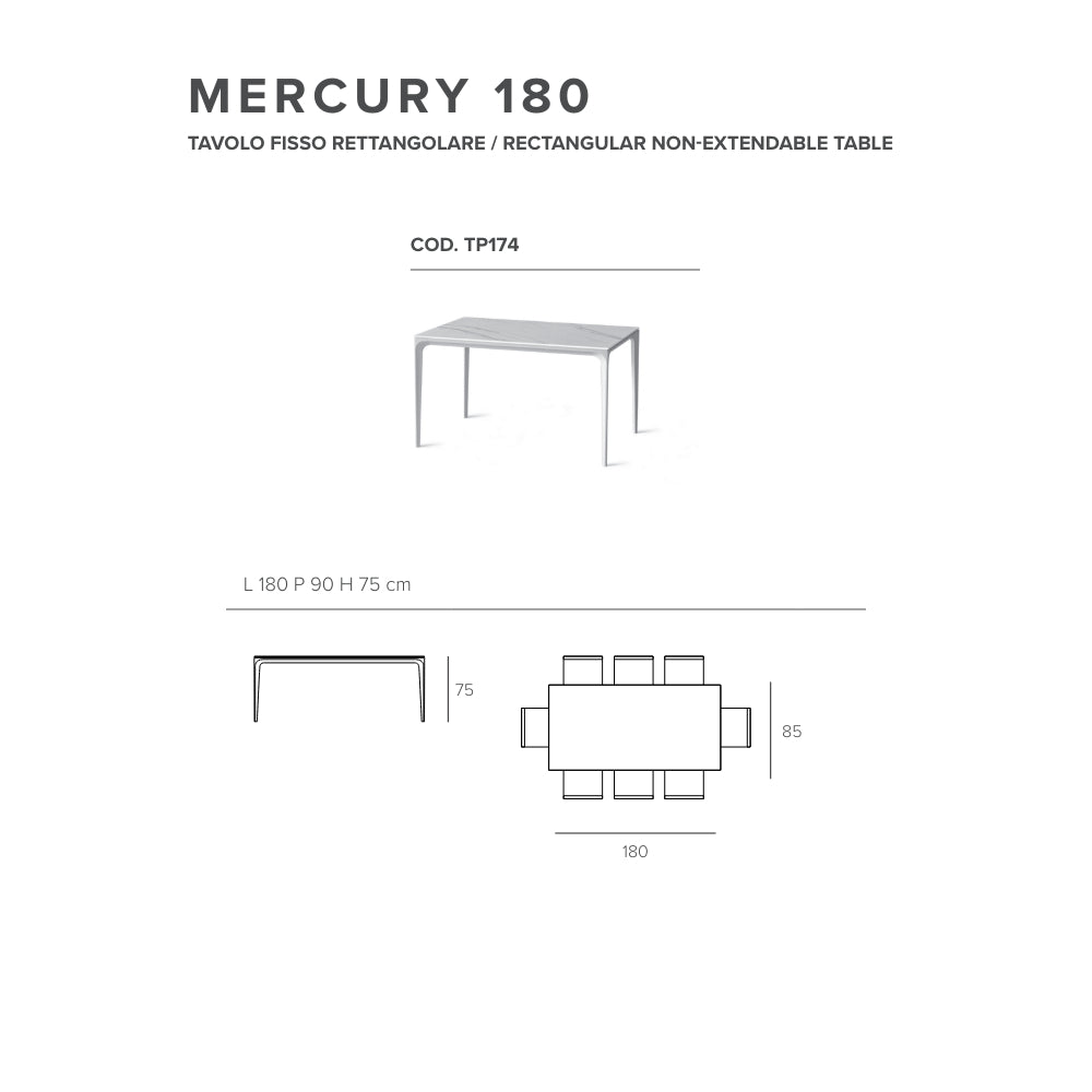 Mercury 180 Non-extendable Kitchen Table