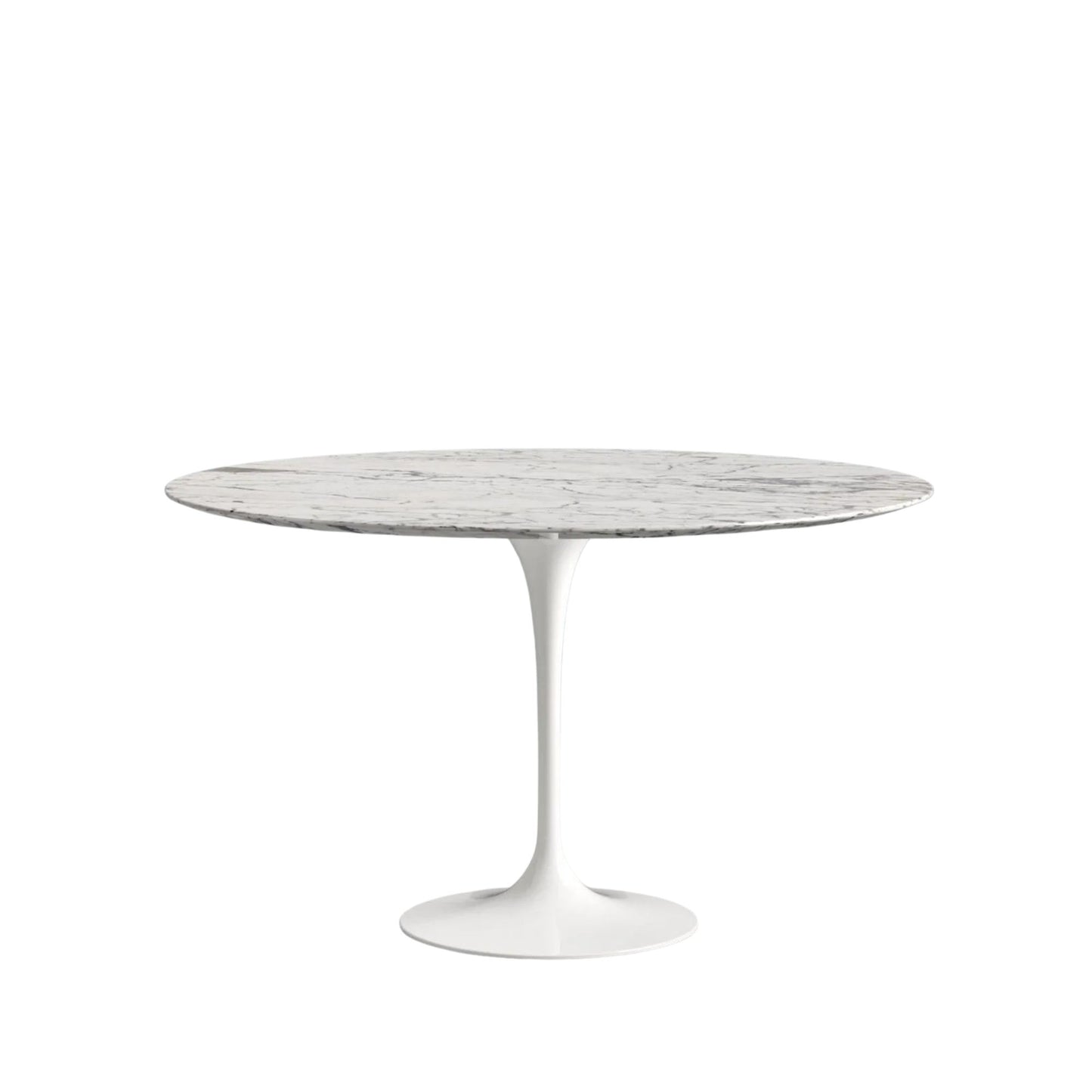 Round Tulip Dining Table – Natural or Polyester Marble Top – Italian Craftsmanship