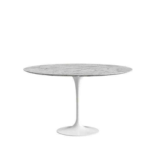 Round Tulip Dining Table 127–180 cm – Natural or Polyester Marble Top