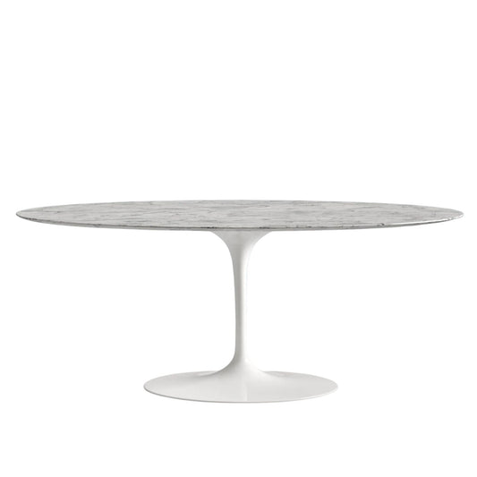Luxury Marble Oval Tulip Coffee Table - Carrara, Calacatta Top