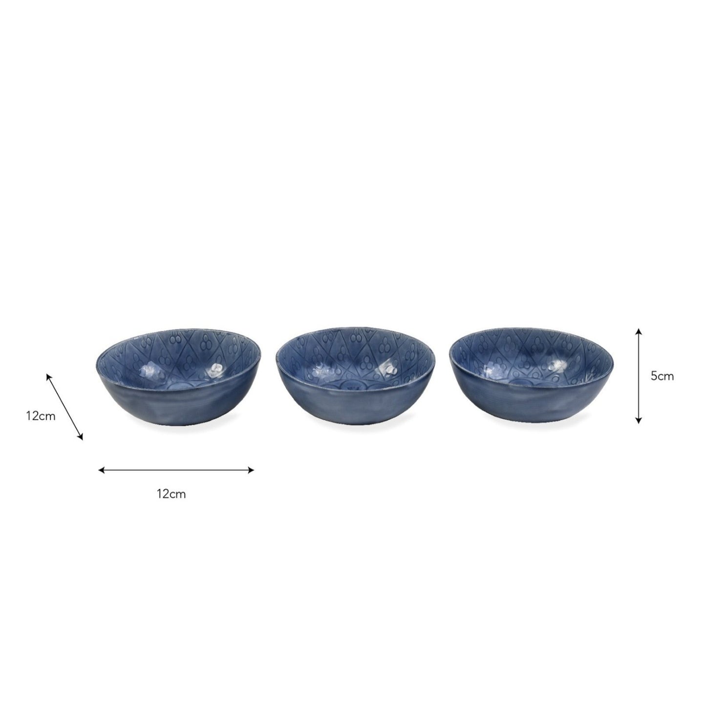Set of 3 Fiskardo Nibble Bowls - Blue