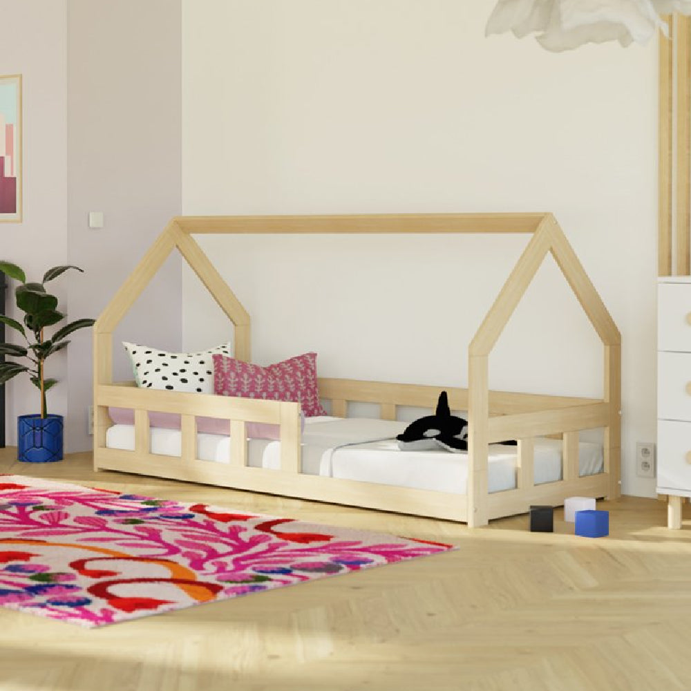 Fence Children's Low House Bed with Two Sidewalls