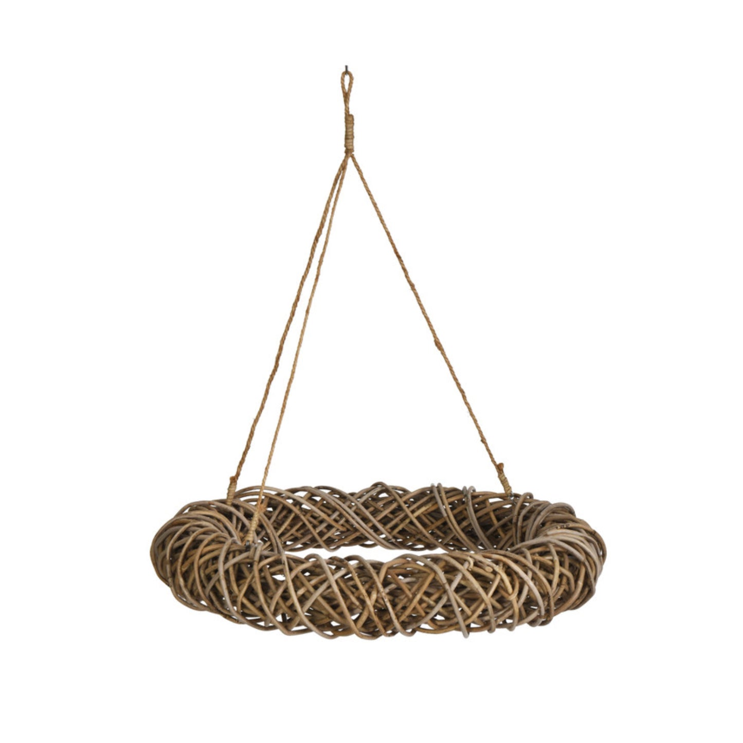 Elegant Hanging Rattan Wreath - 70cm