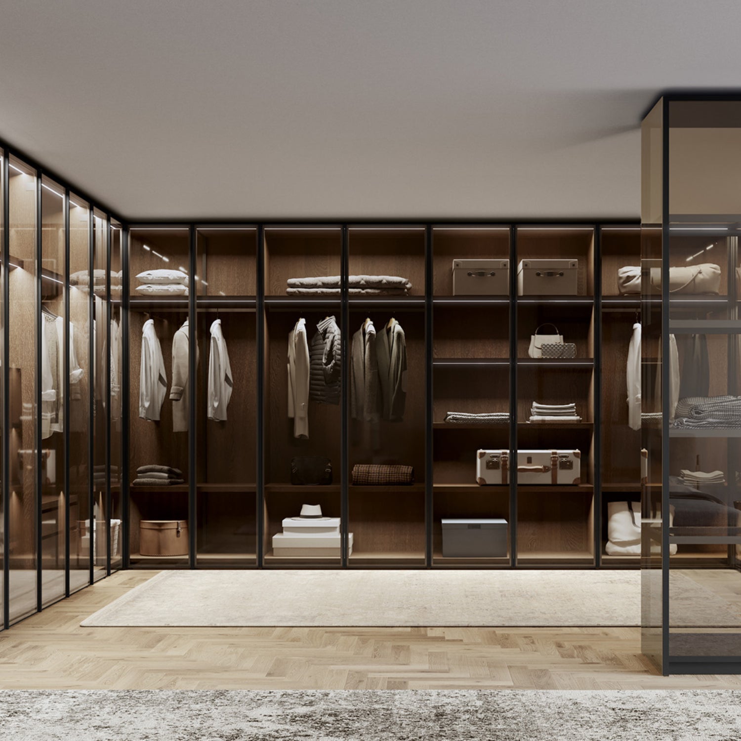 Wall-mounted walk-in wardrobe - VITALYTY SOGNO POSH - ColombiniCasa -  corner / contemporary / wooden