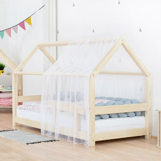 Airy Chiffon Roof with Side Shield for Children's House Bed