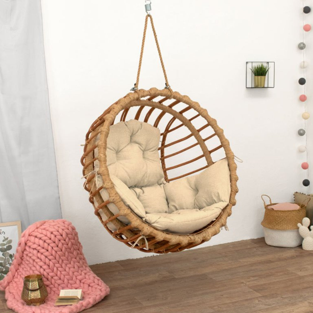 Willow Twigs Hand-Waved Elis Swing Chair with Cushion