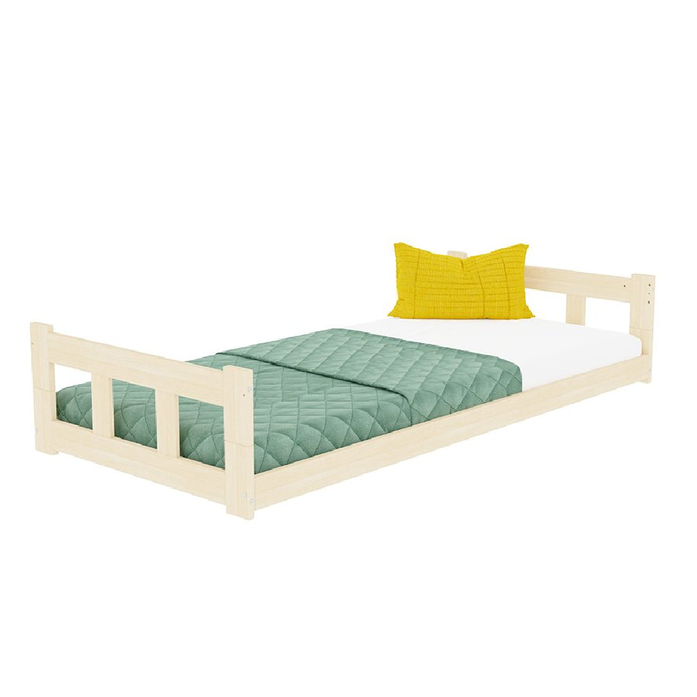 Fence Low Wooden Single Bed with Headboards