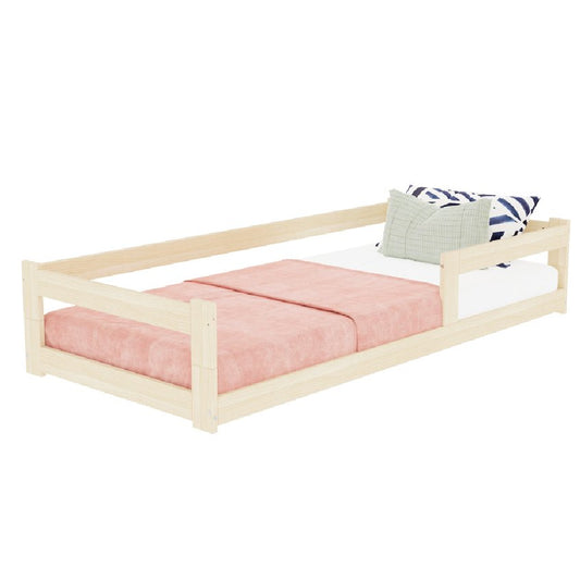 Safe Low Wooden Single Bed with Two Bed Guard