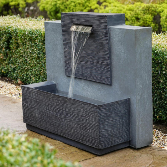 Large Outdoor Contemporary Cement Water Feature