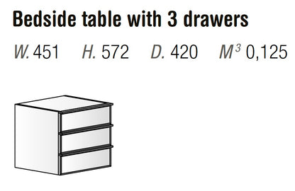 Orme Noto Bedside Table – 3 Drawers