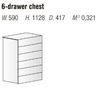 Orme Clip High Chest – 6 Drawers