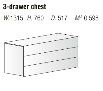 Orme Clip Chest of Drawers – 3 Drawers
