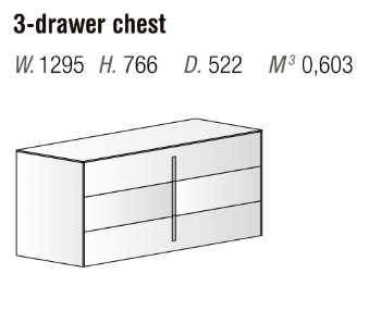 Orme Ilo 3-Drawer Chest – Modern Italian Chest of Drawers