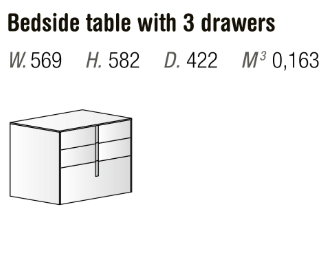Comodino Orme Ilo – 3 cassetti