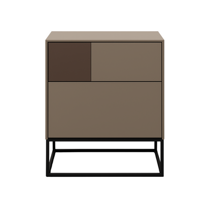 Orme Klee Bedside Table – 2 Drawers (Metal Base)