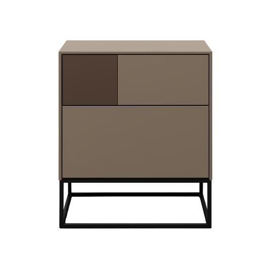 Orme Klee Bedside Table – 2 Drawers (Metal Base)
